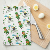 Saint Patrick's Day Kitchen Hand Towel Leprechaun Theedoek (Quarter Fold)