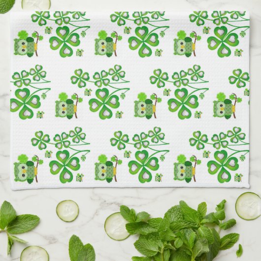 Saint Patrick's Day Kitchen Hand Towel Owl Theedoek (Gevouwen)