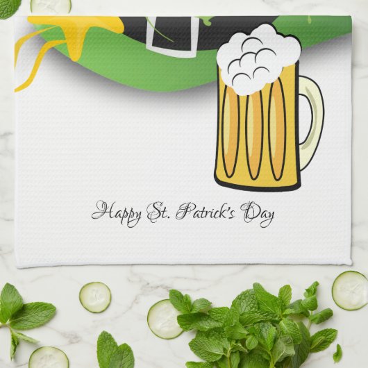 Saint Patrick's Day Kitchen Hand Towel Pet Beer Theedoek (Gevouwen)