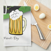 Saint Patrick's Day Kitchen Hand Towel Pet Beer Theedoek (Quarter Fold)