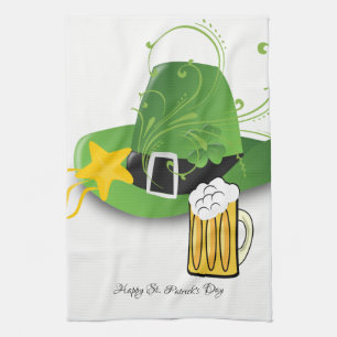 Saint Patrick's Day Kitchen Hand Towel Pet Beer Theedoek