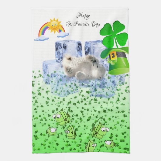 Saint Patrick's Day Kitchen Hand Towel Polar Beer Theedoek (Verticaal)