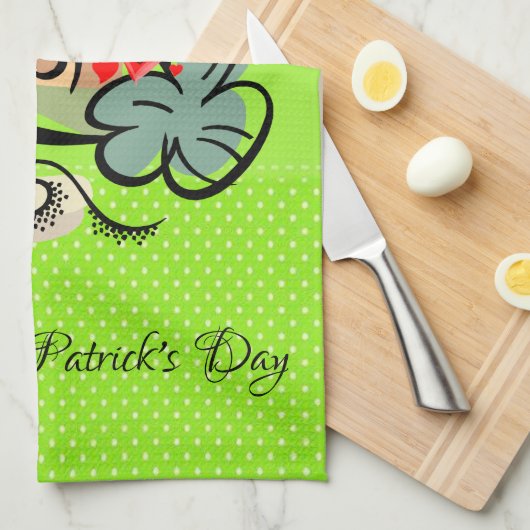 Saint Patrick's Day Kitchen Hand Towel Rainbow Theedoek (Quarter Fold)