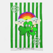 Saint Patrick's Day Kitchen Hand Towel Shamrock Theedoek (Verticaal)