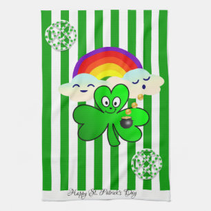 Saint Patrick's Day Kitchen Hand Towel Shamrock Theedoek