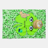 Saint Patrick's Day Kitchen Hand Towel Shamrock Theedoek (Horizontaal)