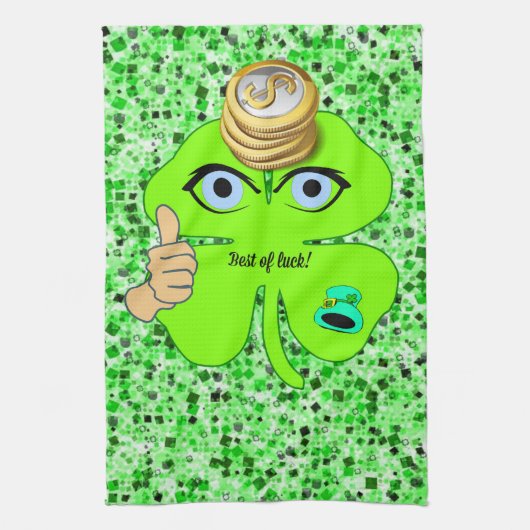 Saint Patrick's Day Kitchen Hand Towel Shamrock Theedoek (Verticaal)