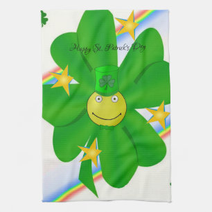 Saint Patrick's Day Kitchen Hand Towel Shamrock Theedoek