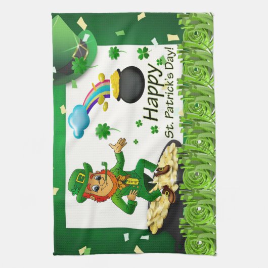 Saint Patrick's Day Kitchen Hand Towel Theedoek (Verticaal)