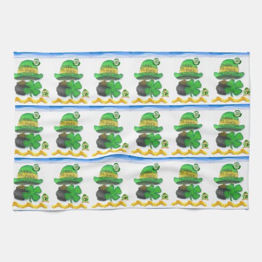 Saint Patrick's Day Kitchen Hand Towel Theedoek (Horizontaal)