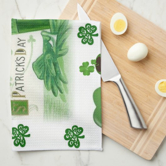 Saint Patrick's Day Kitchen Hand Towel Theedoek (Quarter Fold)