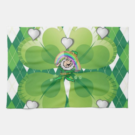 Saint Patrick's Day Kitchen Hand Towel Theedoek (Horizontaal)