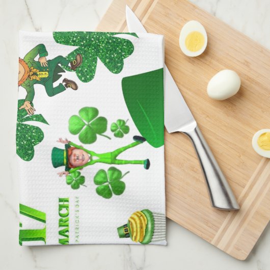 Saint Patrick's Day Kitchen Hand Towel Theedoek (Quarter Fold)