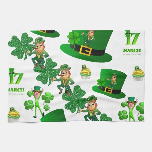 Saint Patrick's Day Kitchen Hand Towel Theedoek (Horizontaal)