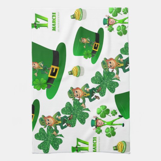 Saint Patrick's Day Kitchen Hand Towel Theedoek (Verticaal)