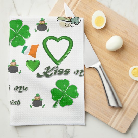 Saint Patrick's Day Kitchen Hand Towel Theedoek (Quarter Fold)
