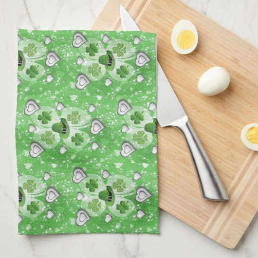 Saint Patrick's Day Kitchen Hand Towel Theedoek (Quarter Fold)