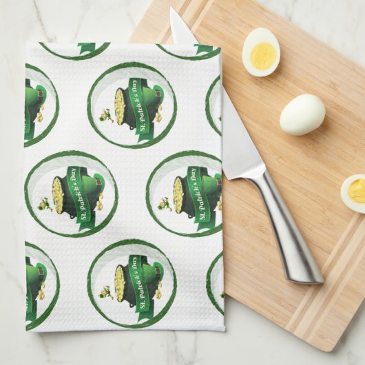 Saint Patrick's Day Kitchen Hand Towel Theedoek (Quarter Fold)