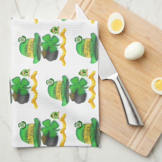 Saint Patrick's Day Kitchen Hand Towel Theedoek (Quarter Fold)