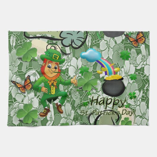 Saint Patrick's Day Kitchen Hand Towel Theedoek (Horizontaal)