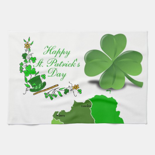 Saint Patrick's Day Kitchen Hand Towel Theedoek (Horizontaal)