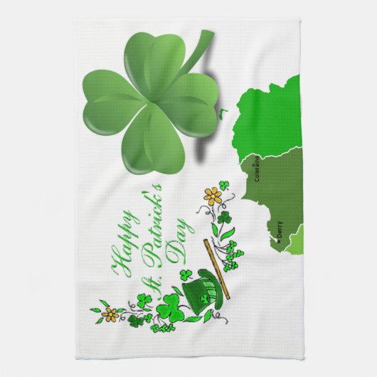 Saint Patrick's Day Kitchen Hand Towel Theedoek (Verticaal)
