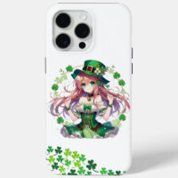Saint Patrick's Day klaver anime meisje