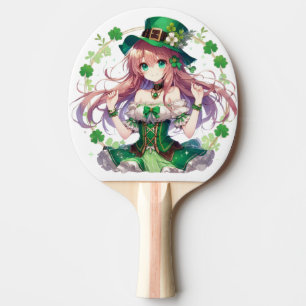 Saint Patrick's Day klaver anime meisje Tafeltennisbatje