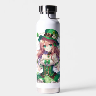 Saint Patrick's Day klaver anime meisje Waterfles