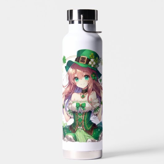 Saint Patrick's Day klaver anime meisje Waterfles (Links)