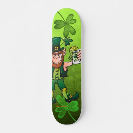 Saint Patrick's Day Leprechaun Drink Beer Persoonlijk Skateboard (Voorkant)