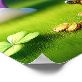 Saint Patrick's Day Leprechaun in de Pot of Gold Poster (Hoek)