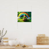 Saint Patrick's Day Leprechaun in de Pot of Gold Poster (Keuken)