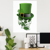 Saint Patricks Day Leprechaun Pet en Skull Poster (Thuiskantoor)