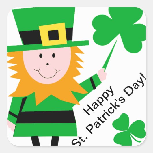 Saint Patrick's Day Leprechaun Shamrock Stickers (Voorkant)