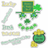 Saint Patrick's Day Leprechaun Vinyl Sticker (Voorkant)