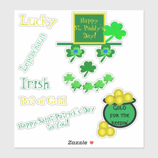 Saint Patrick's Day Leprechaun Vinyl Sticker (Vel)