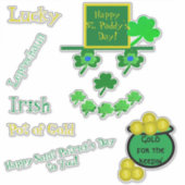 Saint Patrick's Day Leprechaun Vinyl Sticker (Voorkant)