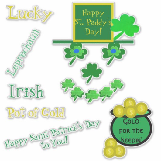 Saint Patrick's Day Leprechaun Vinyl Sticker (Voorkant)