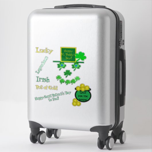 Saint Patrick's Day Leprechaun Vinyl Sticker (Koffer)