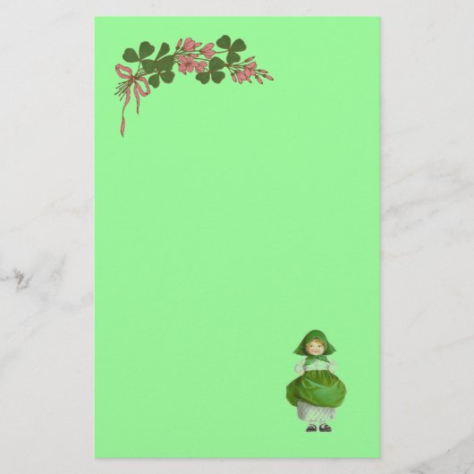 SAINT PATRICK'S DAY-LITTLE IRISH GIRL/SHAMROCKS BRIEFPAPIER (Voorkant)