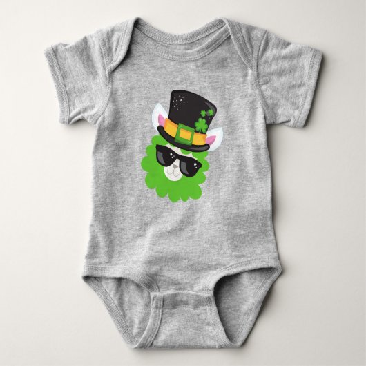 Saint Patrick's Day, Llama, Alpaca, Pet Leprechaun Romper (Voorkant)
