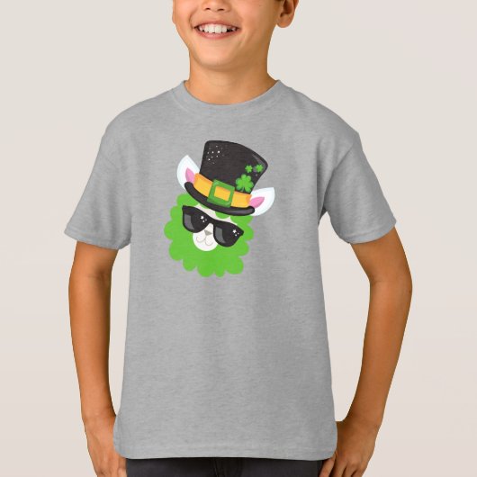 Saint Patrick's Day, Llama, Alpaca, Pet Leprechaun T-shirt (Voorkant)