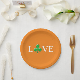 Saint Patrick's Day Love Green sinaasappel Shamroc Papieren Bordje