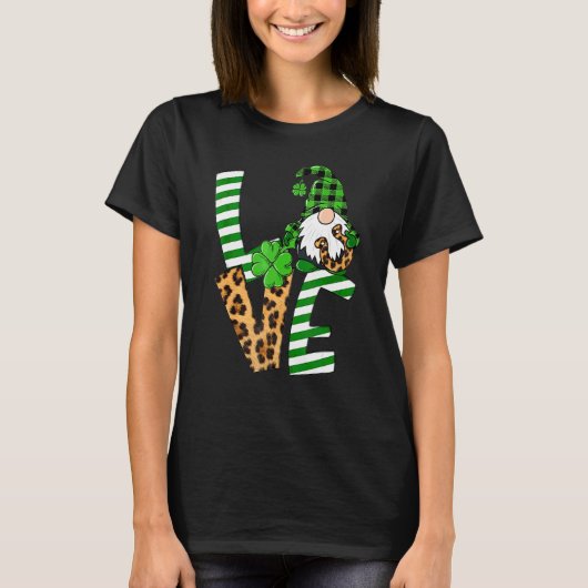 Saint Patrick's Day Love Shamrock Gnomies Lucky T-shirt (Voorkant)