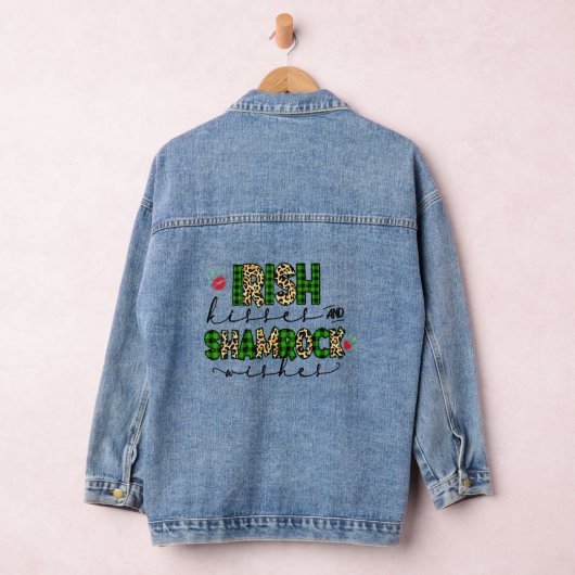 Saint Patrick's Day Love Shamrock Lucky Denim Jacket (Hangar)