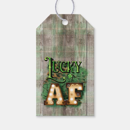 Saint Patrick's Day Lucky AF Irish Marquee Lights Cadeaulabel (Voorkant)
