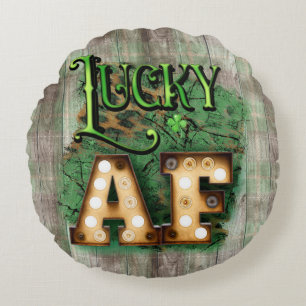 Saint Patrick's Day Lucky AF Irish Marquee Lights Rond Kussen