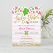 Saint Patrick's Day Lucky Charm Baby shower Kaart (Staand voorkant)