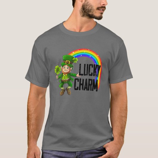 Saint Patrick's Day Lucky Charm Leprechaun Rainbow T-shirt (Voorkant)
